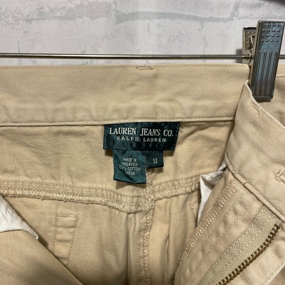 Lauren Cropped pants, Khaki, women Size 10. Excellent shape. Preowned, nice. - Picture 6 of 11